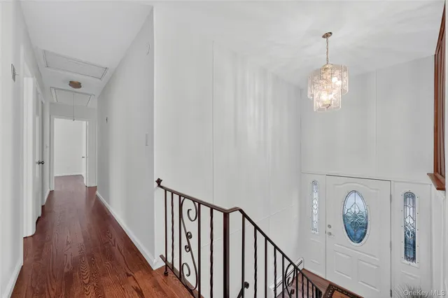 a view of a hallway with entryway