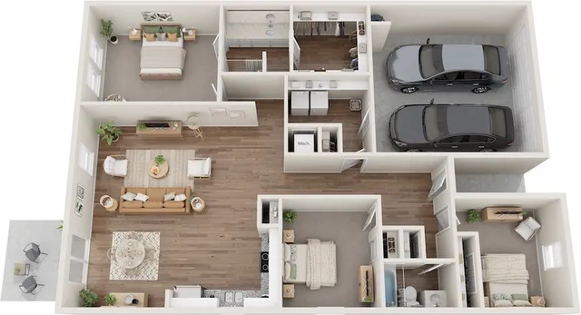 a view of living room with granite countertop lots of stainless steel appliances