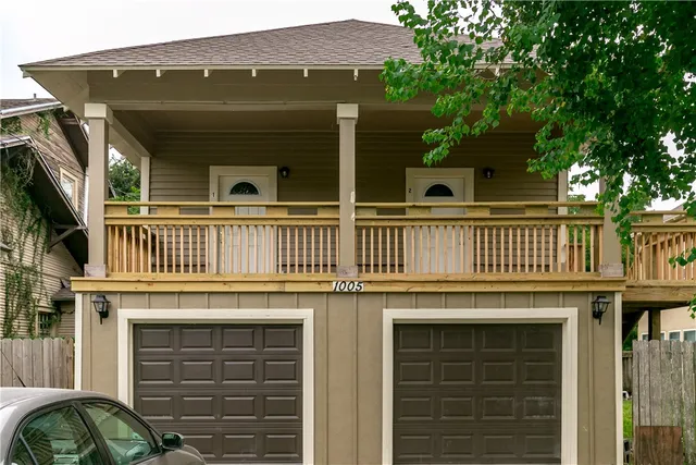 a view of a house with a balcony