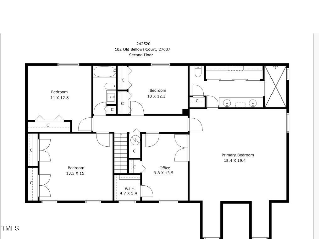 102 Old Bellows Court Raleigh, NC 27607 - Photo 36 of 36 a picture of a floor plan