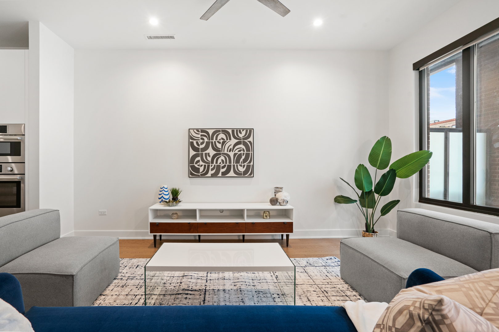 313 South Racine Avenue, Unit 4B Chicago, IL 60607 - Photo 10 of 33 a living room with furniture and a potted plant