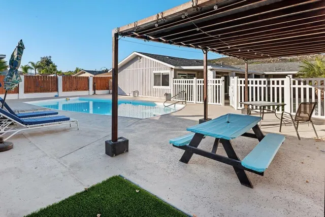 a view of a house with swimming pool
