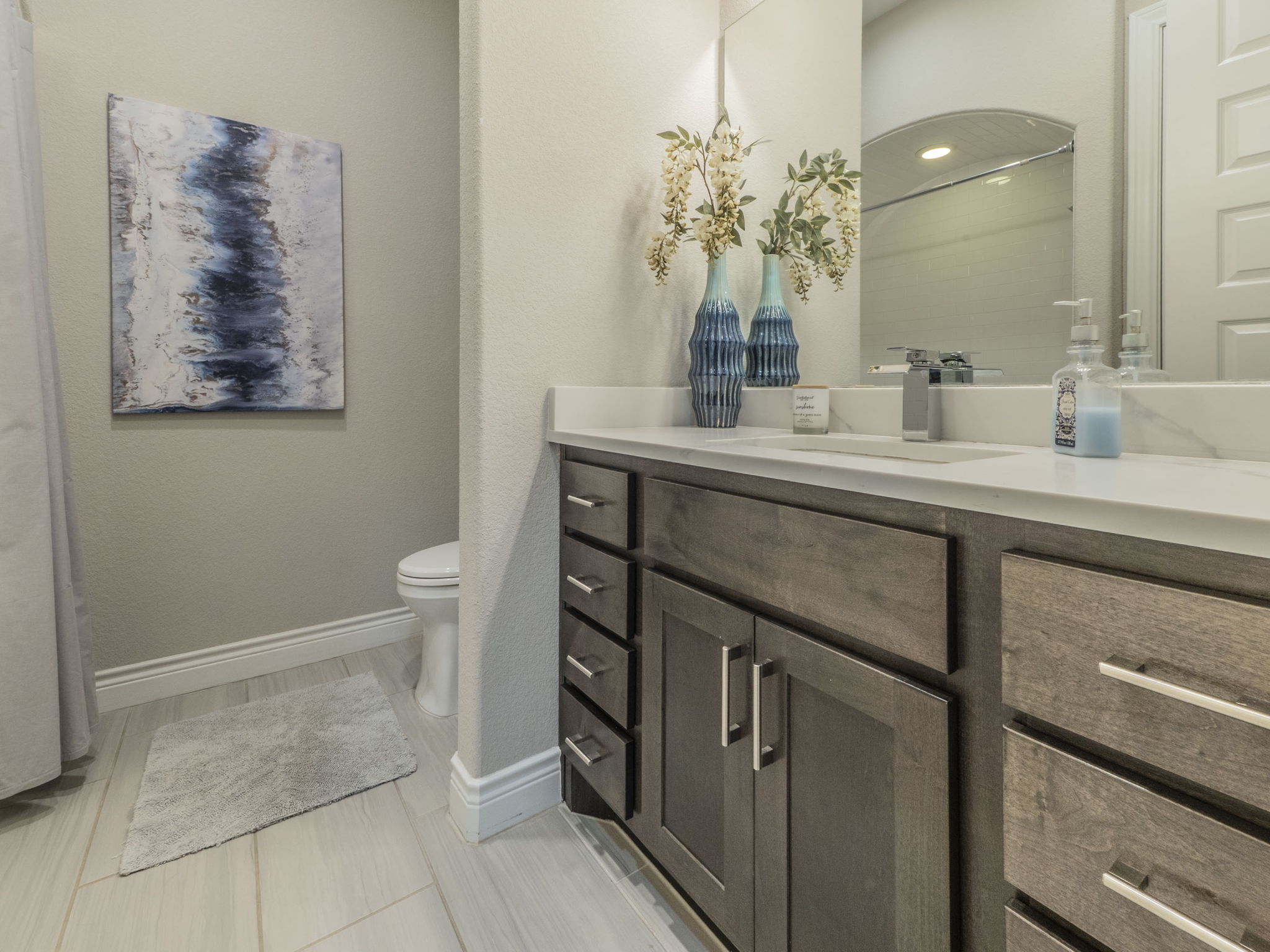 205 Standing Oak Drive Georgetown, TX 78633 - Photo 15 of 31 a bathroom with a sink a toilet and a mirror