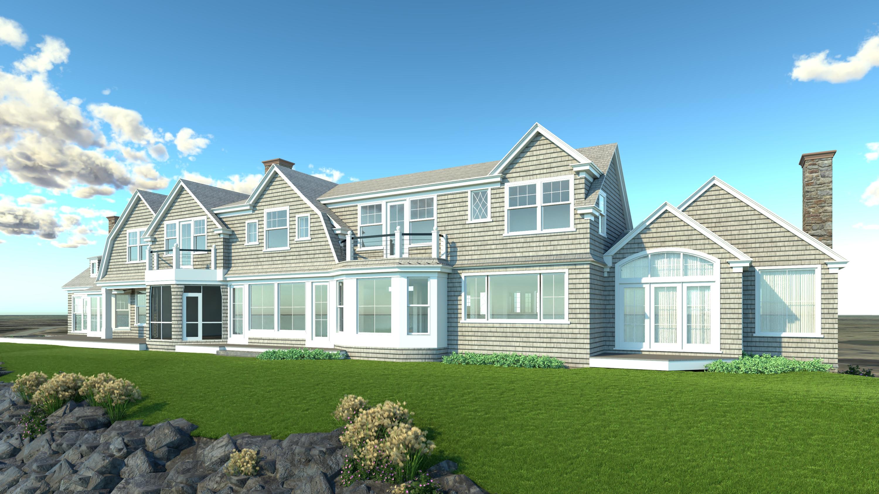 103 Marshall Point Road Kennebunkport, ME 04046 - Photo 6 of 36 Ocean Side Elevation Rendering 2