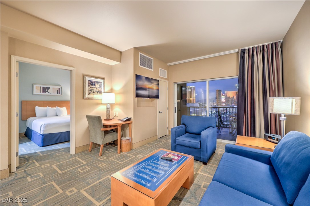 211 East Flamingo Road, Unit 1505 Las Vegas, NV 89169 - Photo 12 of 45 View of carpeted living area