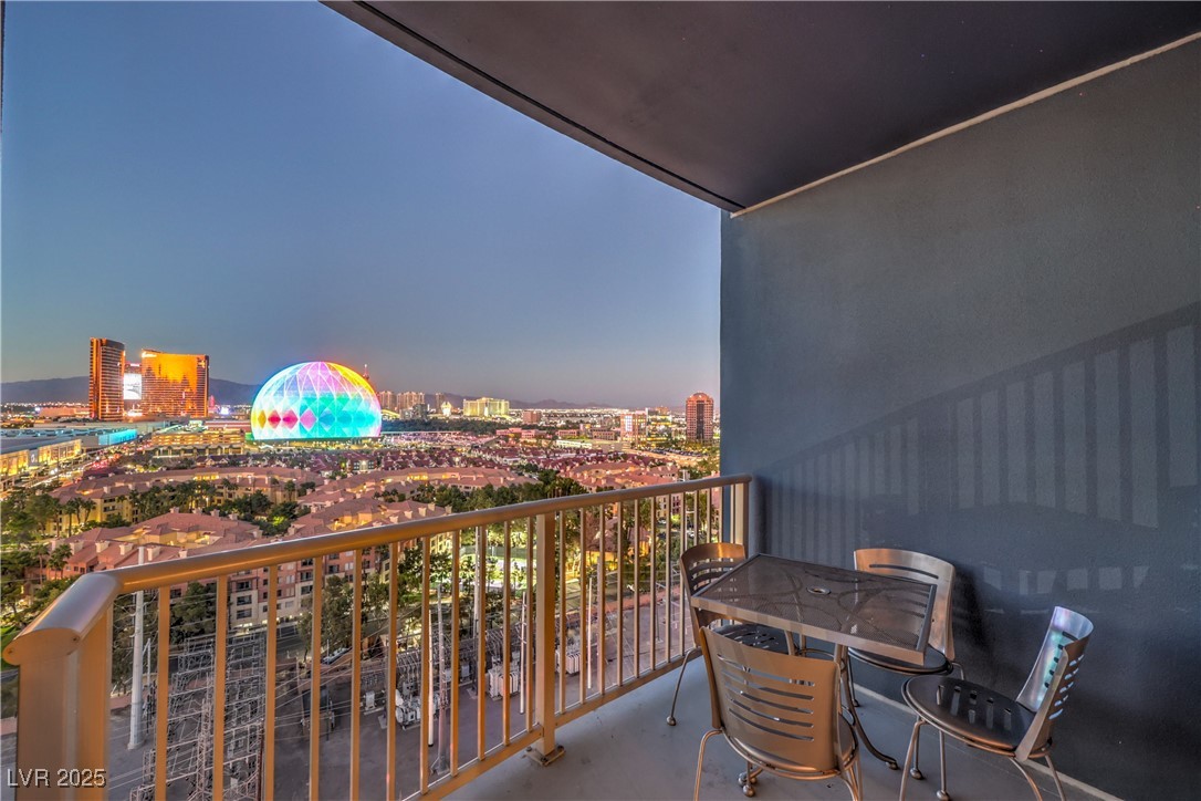 211 East Flamingo Road, Unit 1505 Las Vegas, NV 89169 - Photo 23 of 45 Balcony featuring a view of city lights