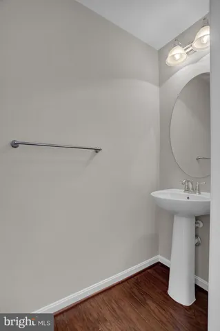 a view of balcony with wooden floor