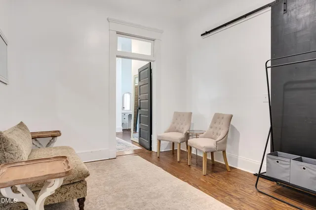 an aerial view of a swimming pool