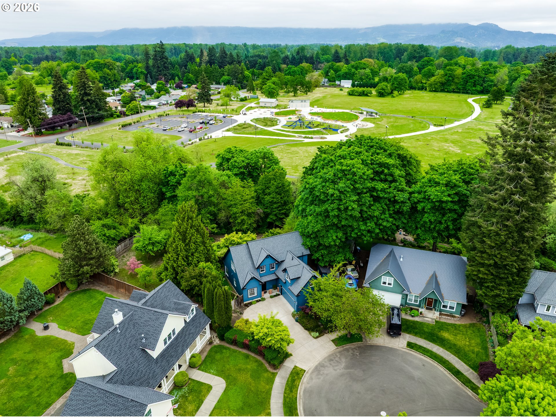 3769 Julia Loop Eugene, OR 97404 - Photo 45 of 46 an aerial view of a house with outdoor space and garden