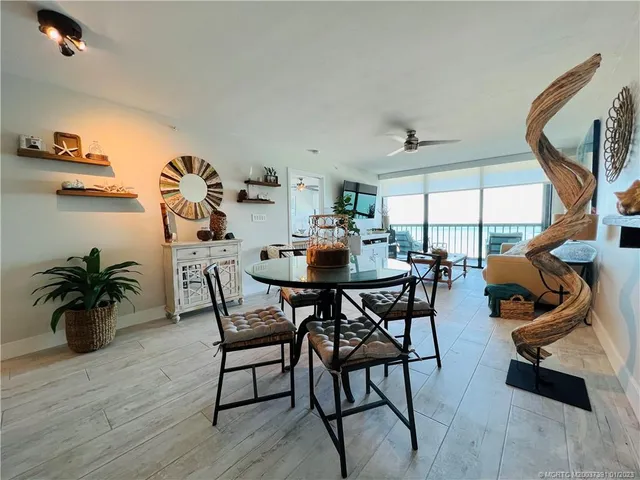 a view of an ocean and city