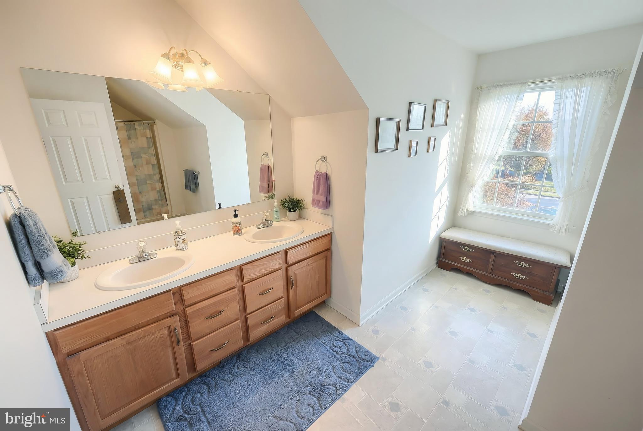 39 Spring Hill Lane Mountville, PA 17554 - Photo 21 of 28 a spacious bathroom with double vanity a mirror a vanity and a shower