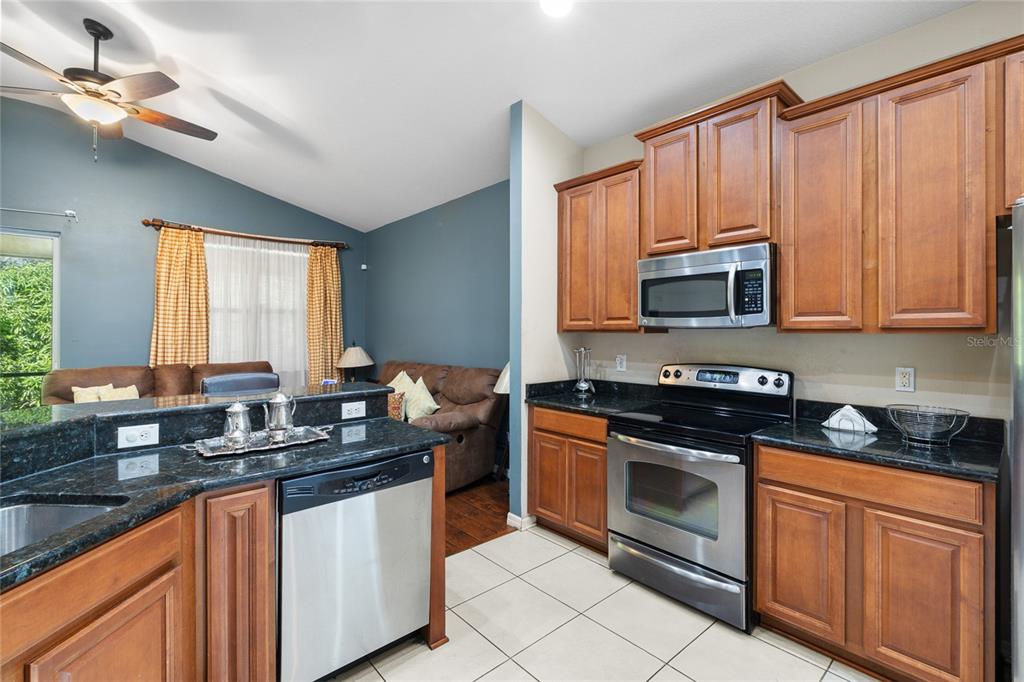 10925 Rockledge View Drive Riverview, FL 33579 - Photo 10 of 49 a kitchen with stainless steel appliances granite countertop a sink stove and microwave