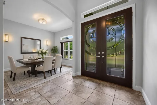 a living room with furniture
