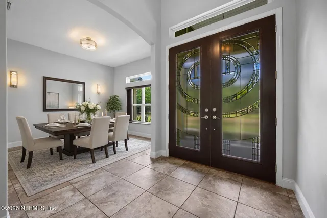a living room with furniture