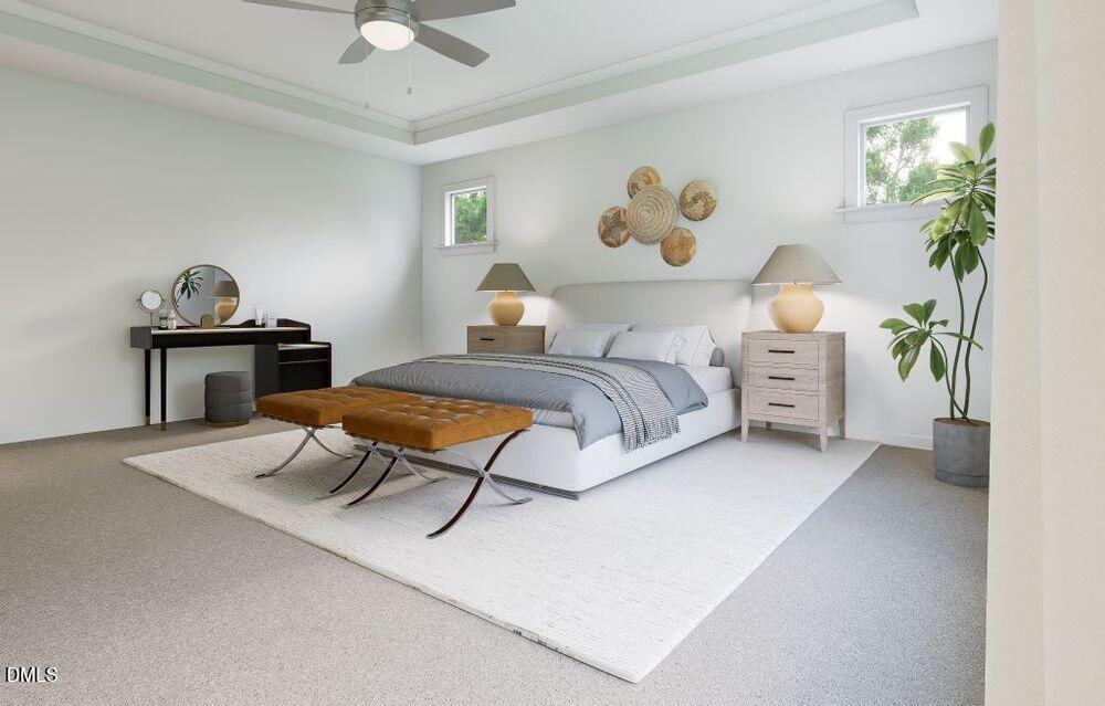 713 Bolera Road Knightdale, NC 27545 - Photo 16 of 35 a bedroom with a bed potted plant on the dresser and a window