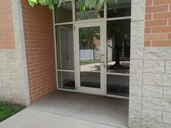 a view of elevator with hallway