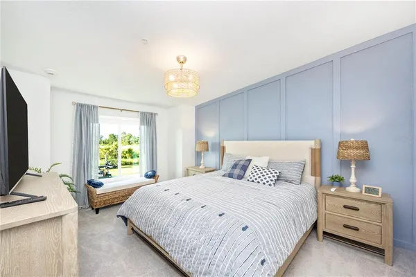 a workspace with furniture and potted plants