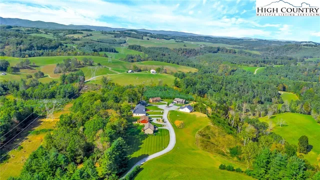 a view of a city with lush green forest