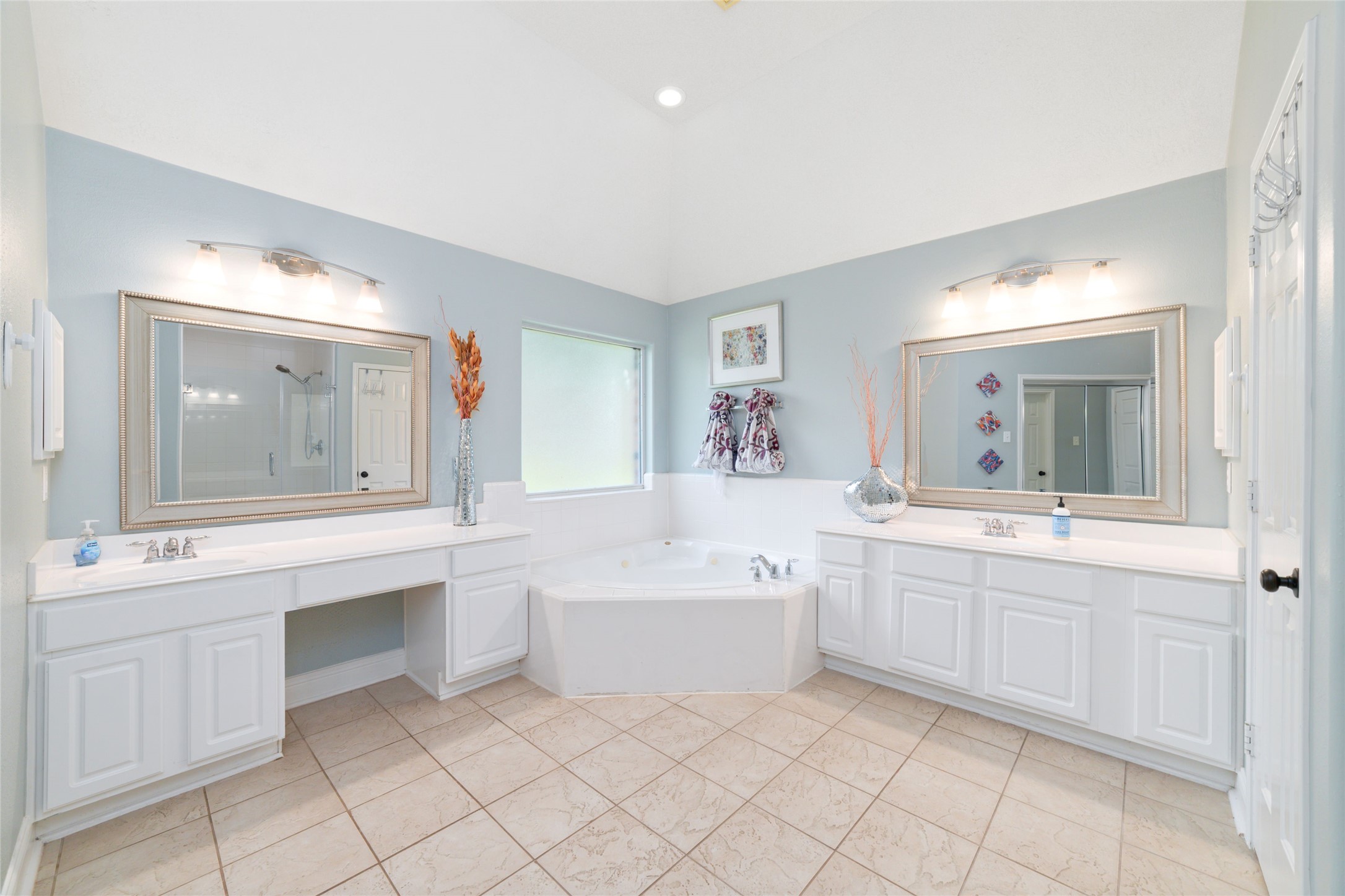 24203 Moon Ridge Court Katy, TX 77494 - Photo 26 of 43 Another view of the primary bathroom with separate vanaties.