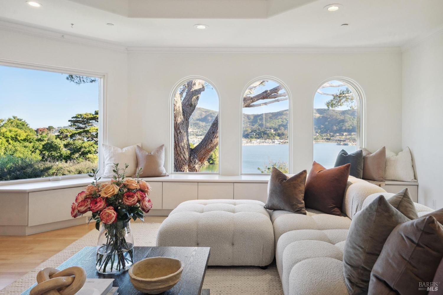 113 Chapel Drive Mill Valley, CA 94941 - Photo 8 of 60 a living room with furniture and a large window