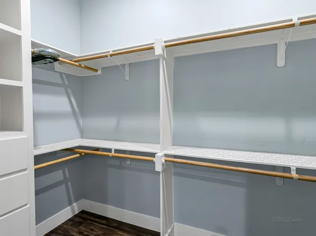 a close view of closet