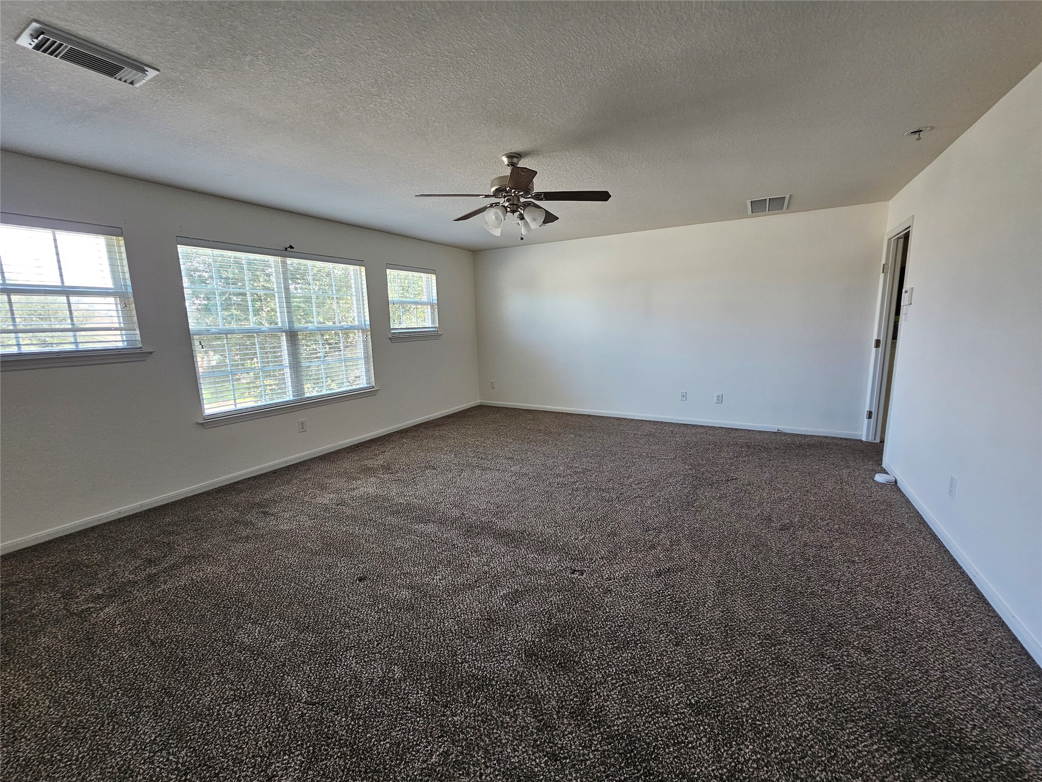13231 Barrow Point Lane Houston, TX 77014 - Photo 10 of 27 an empty room with windows and ceiling fan view