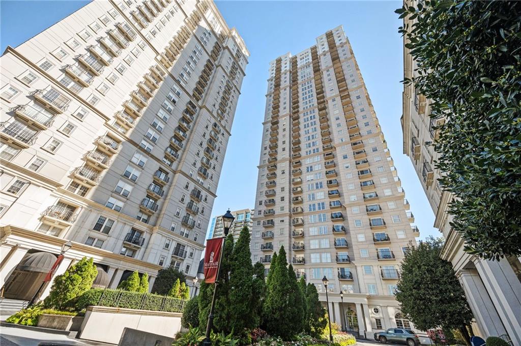 a view of a tall building