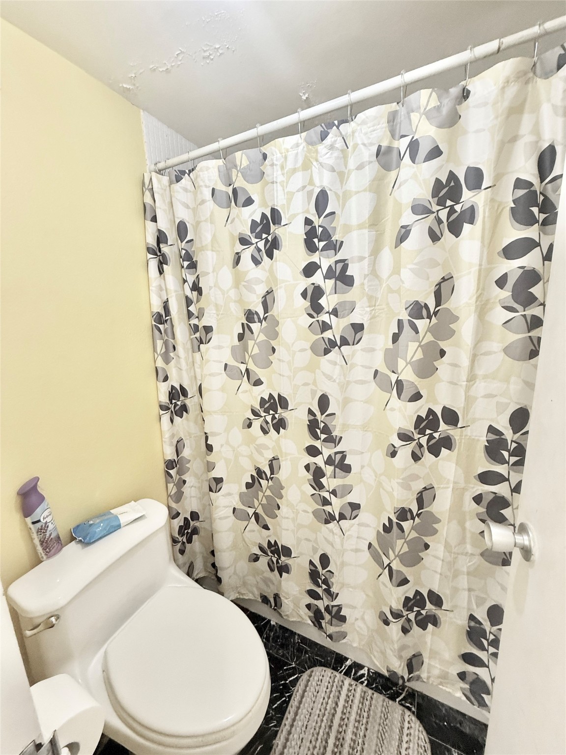 2016 Main Street, Unit 1704 Houston, TX 77002 - Photo 21 of 38 a white toilet sitting next to a shower curtain