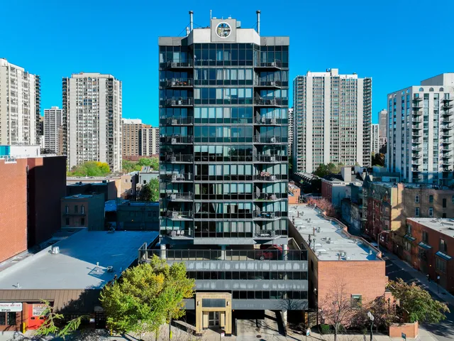 a view of a city with tall buildings