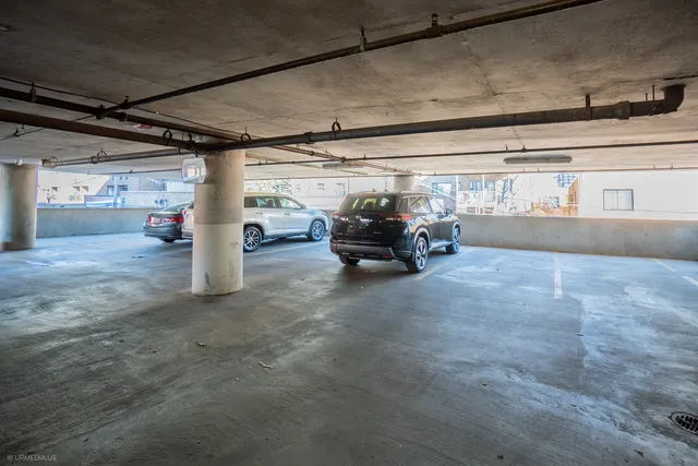 a car parked in garage