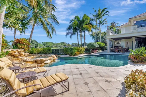 a view of a lake with a city view