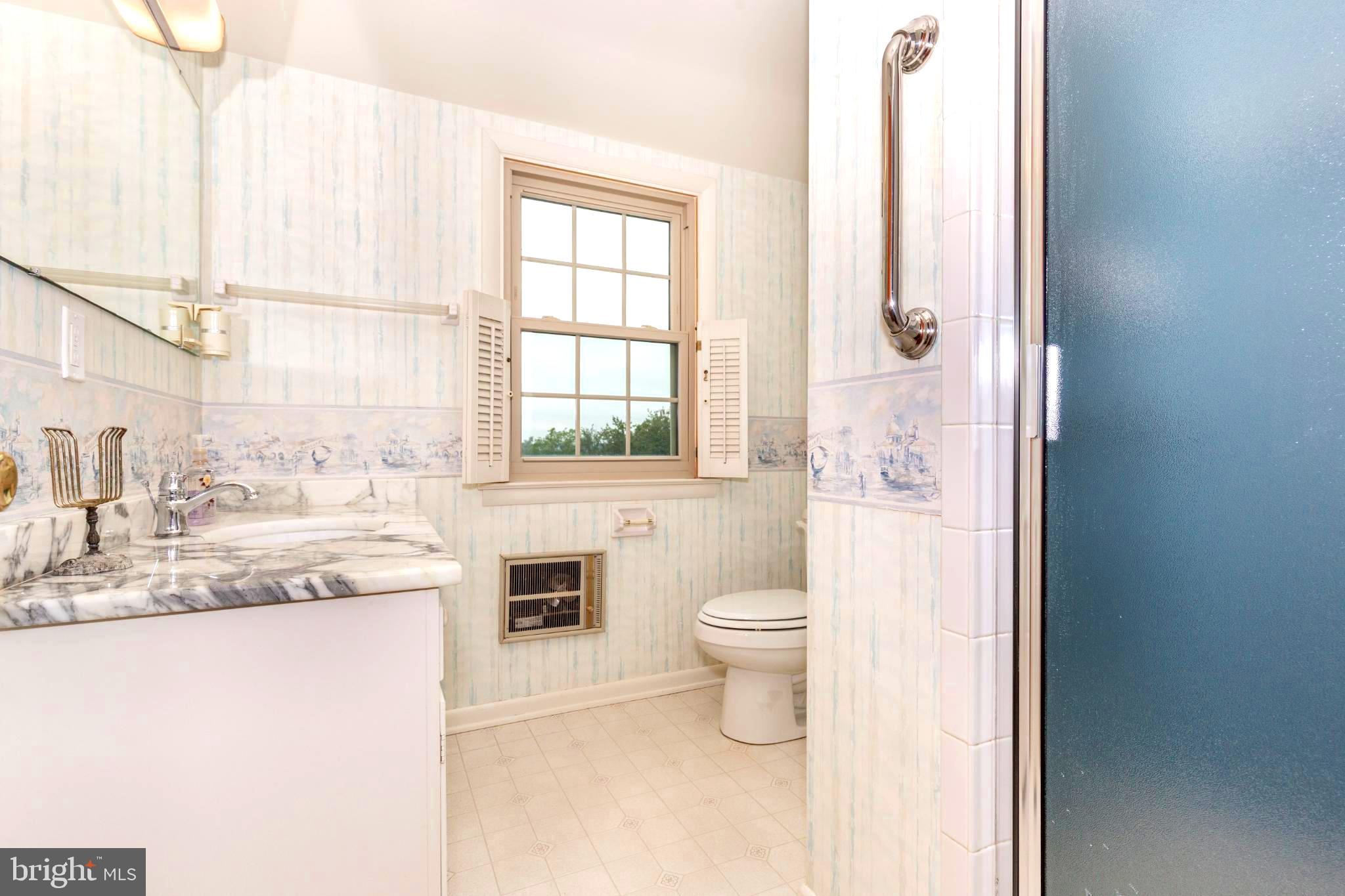 61 Ridge Road Westminster, MD 21157 - Photo 37 of 45 a bathroom with a granite countertop toilet a sink and a window