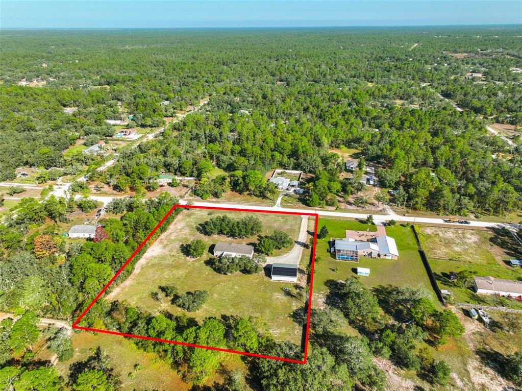 12124 Redrose Avenue Weeki Wachee, FL 34614 - Photo 56 of 57 an aerial view of residential houses with outdoor space and trees