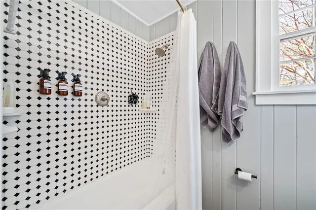a bathroom with a shower