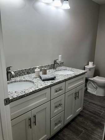 1 Heritage Lane Monson, MA 01057 - Photo 13 of 23 a bathroom with a granite countertop sink and a mirror