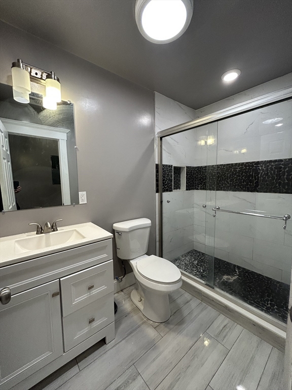 36 Hosmer Street, Unit 2 Boston, MA 02126 - Photo 10 of 30 a bathroom with a toilet sink double vanity and mirror