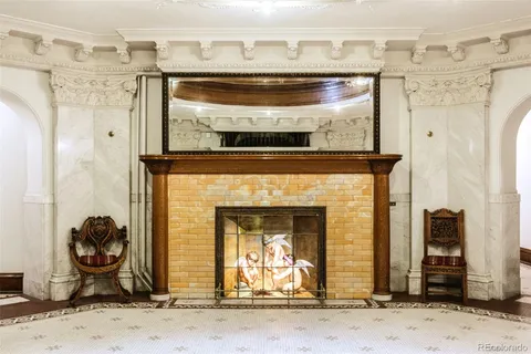 a view of a large white building