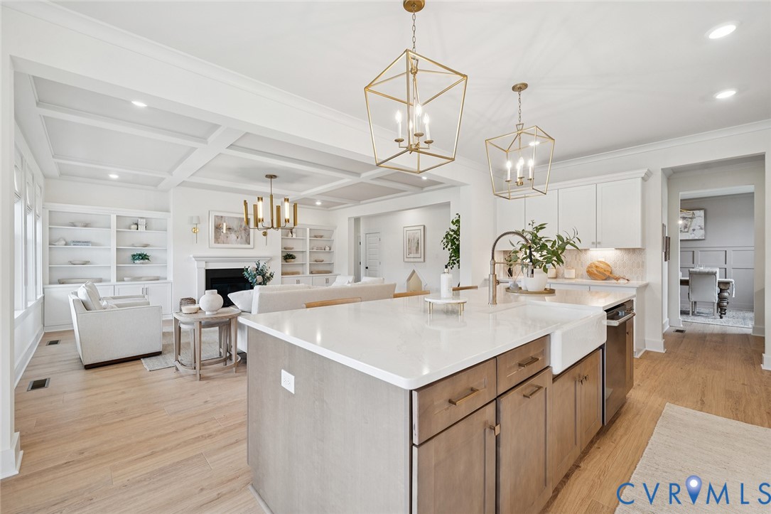 3092 Reed Marsh Drive Goochland, VA 23063 - Photo 13 of 36 a view of kitchen center island and living room