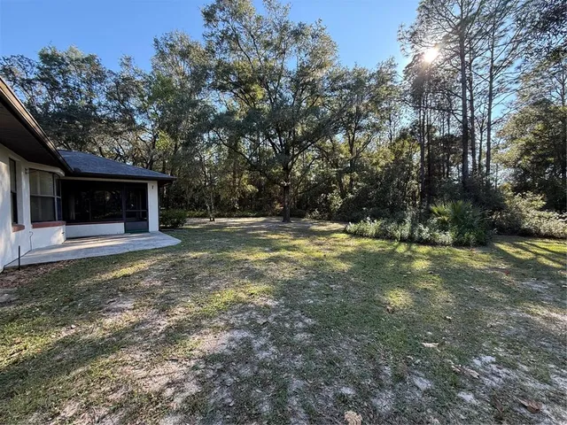 a view of outdoor space with deck and tree