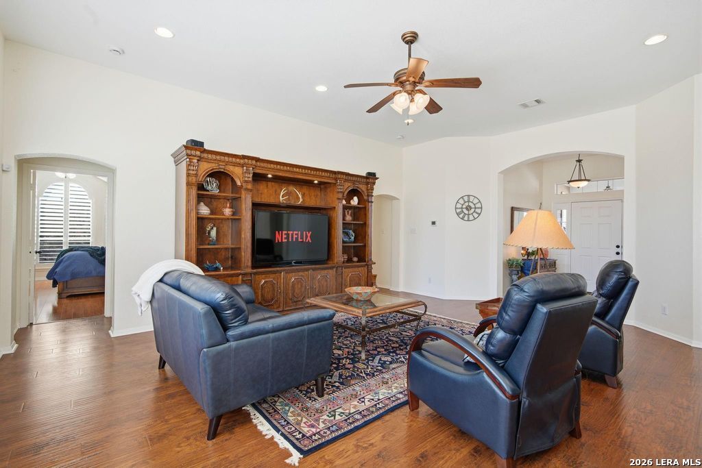 318 River Ridge Boerne, TX 78006 - Photo 11 of 46 a living room with furniture and a flat screen tv