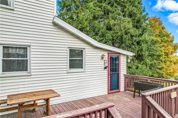 a view of a wooden deck