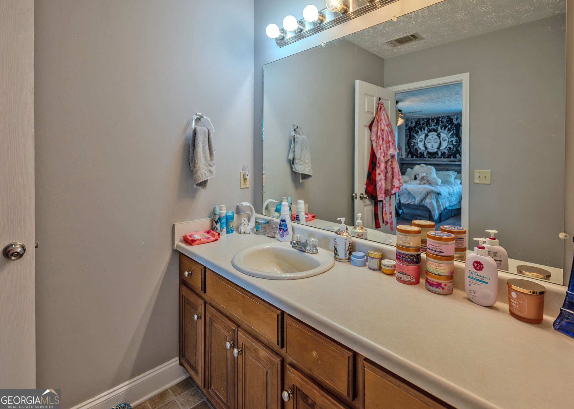 1363 McFarlin Bridge Road Carnesville, GA 30521 - Photo 21 of 78 a bathroom with a sink double vanity and a mirror