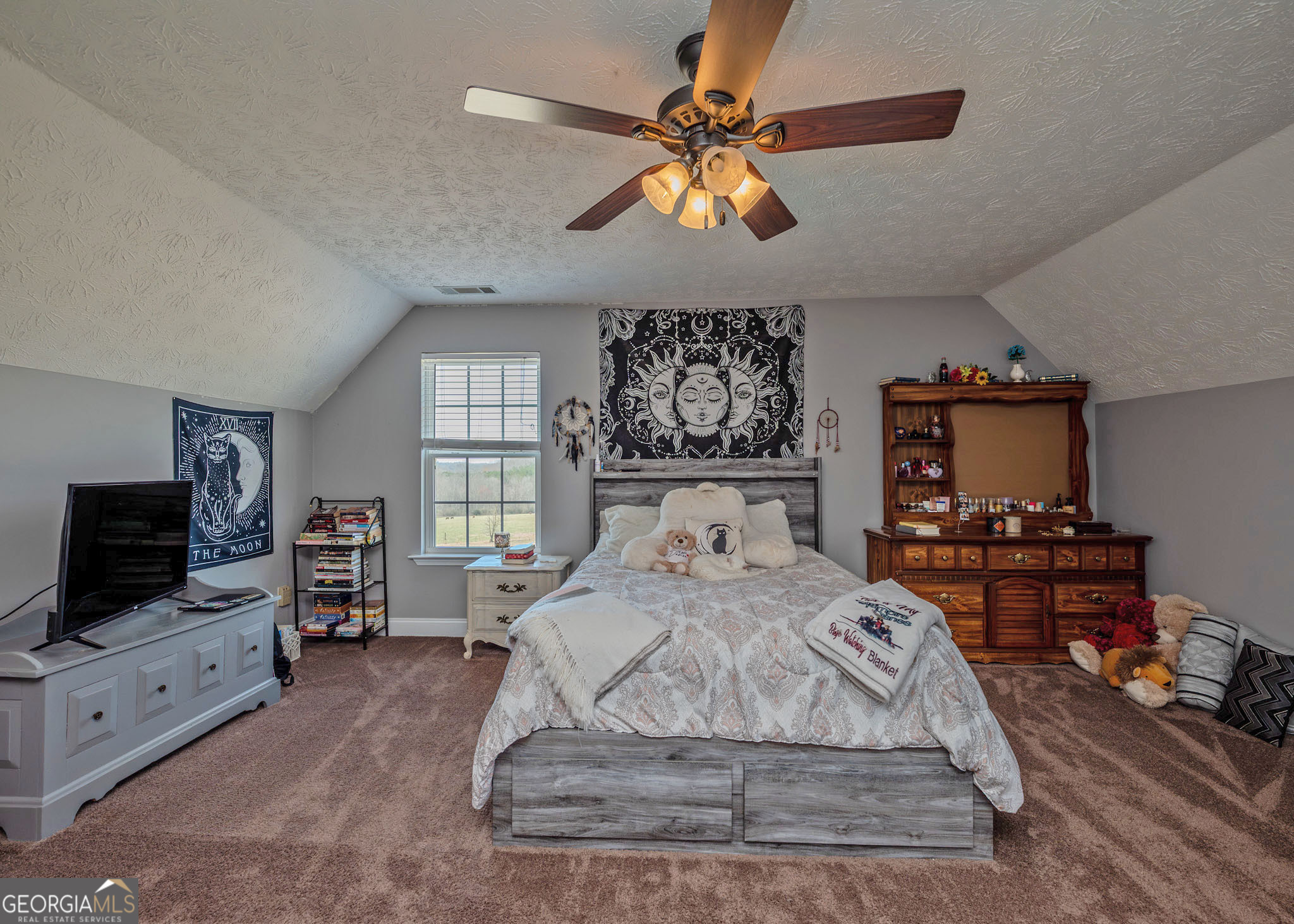 1363 McFarlin Bridge Road Carnesville, GA 30521 - Photo 25 of 78 a bedroom with a bed and a flat screen tv