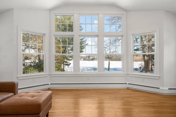 a view of a living room and a window