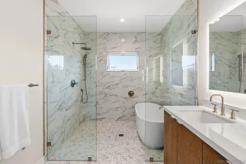 a bathroom with a shower