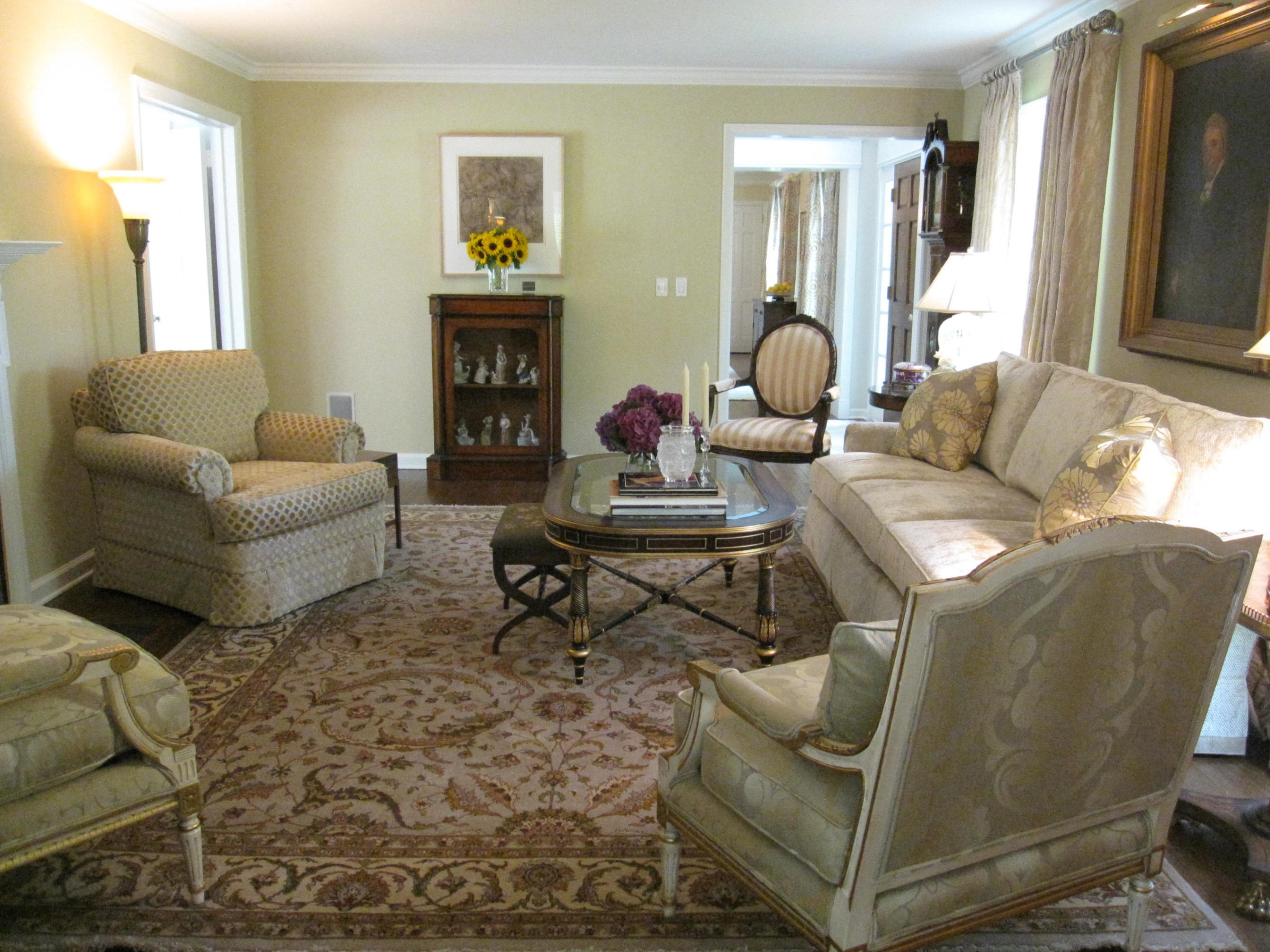 207 Jonathan Road New Canaan, CT 06840 - Photo 4 of 30 a living room with furniture a window and a fireplace