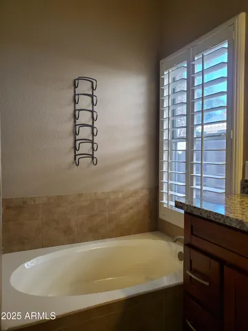 a view of a bathroom with a shower curtain and a potted plant