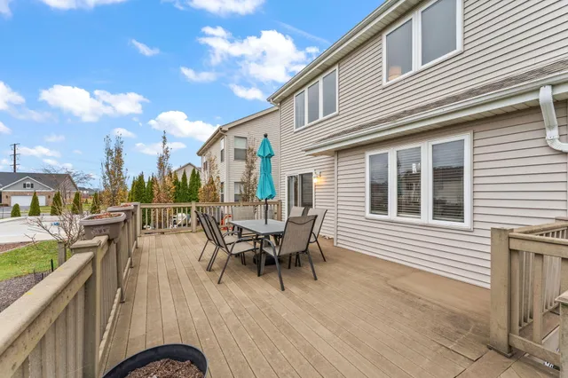 a view of a terrace with furniture