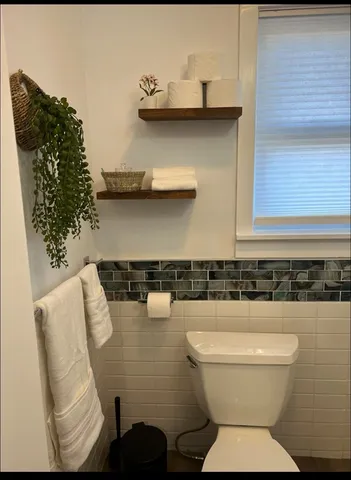 a bathroom with a toilet and a sink