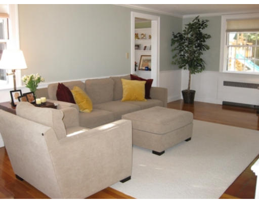 156 Thornton Road Needham, MA 02492 - Photo 3 of 12 a living room with furniture and a potted plant